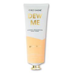 Chez Gagné Dew Me Hand Crème bottle with grapefruit scent delivering bright hydration.