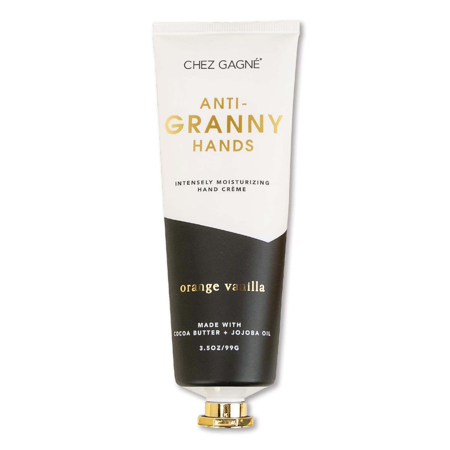 Chez Gagné hand cream packaging front, daily hydration highlighted.