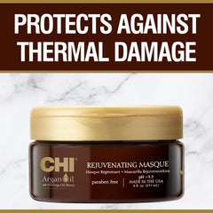 CHI Argan Oil Rejuvenating Masque jar close-up of nourishing oil blend.
