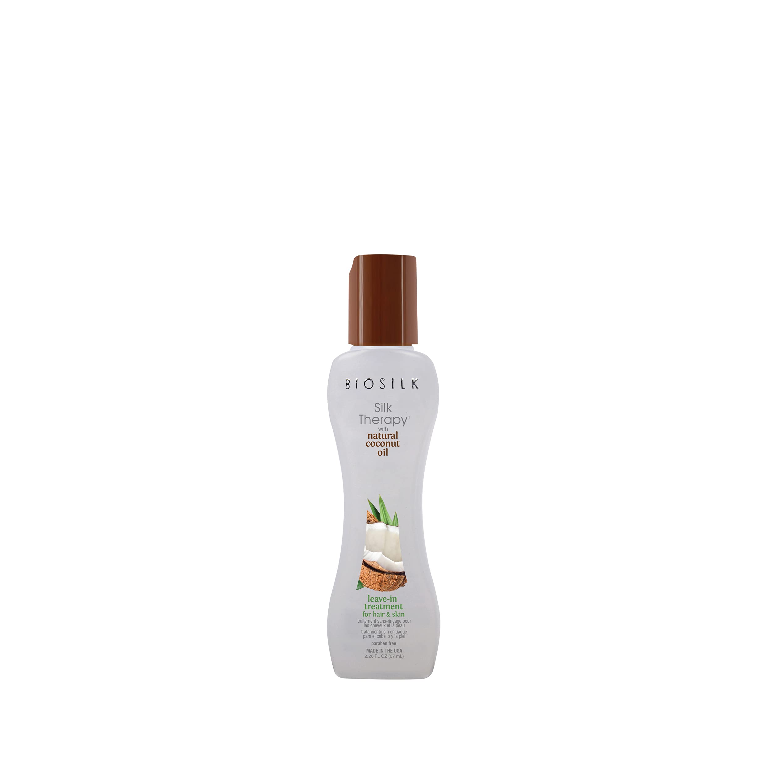 CHI Biosilk Silk Therapy coconut oil bottle for frizz control and shine.
