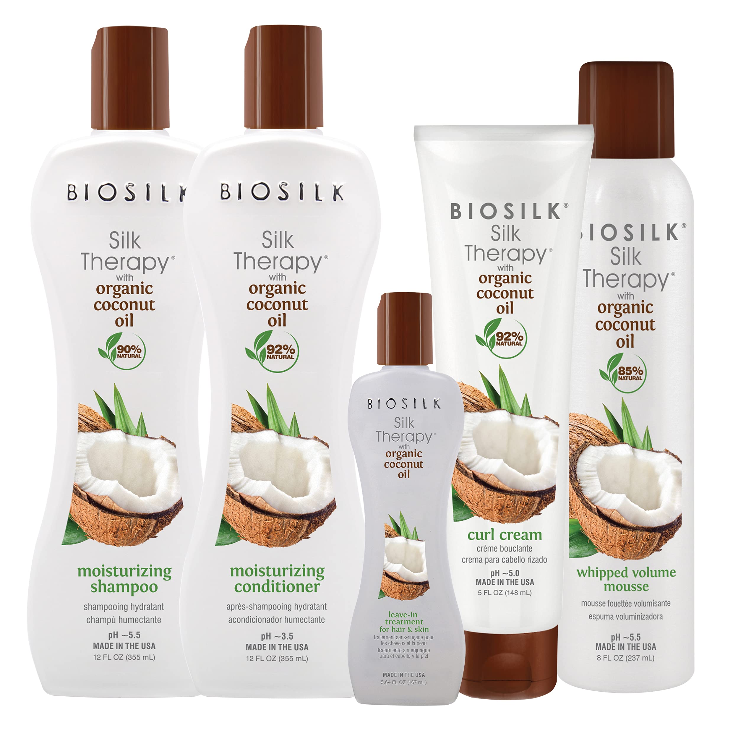 CHI Biosilk Silk Therapy coconut oil texture ready for hair smoothing.
