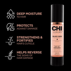 CHI Luxury Black Seed Oil pour demonstrates quick application and rich texture