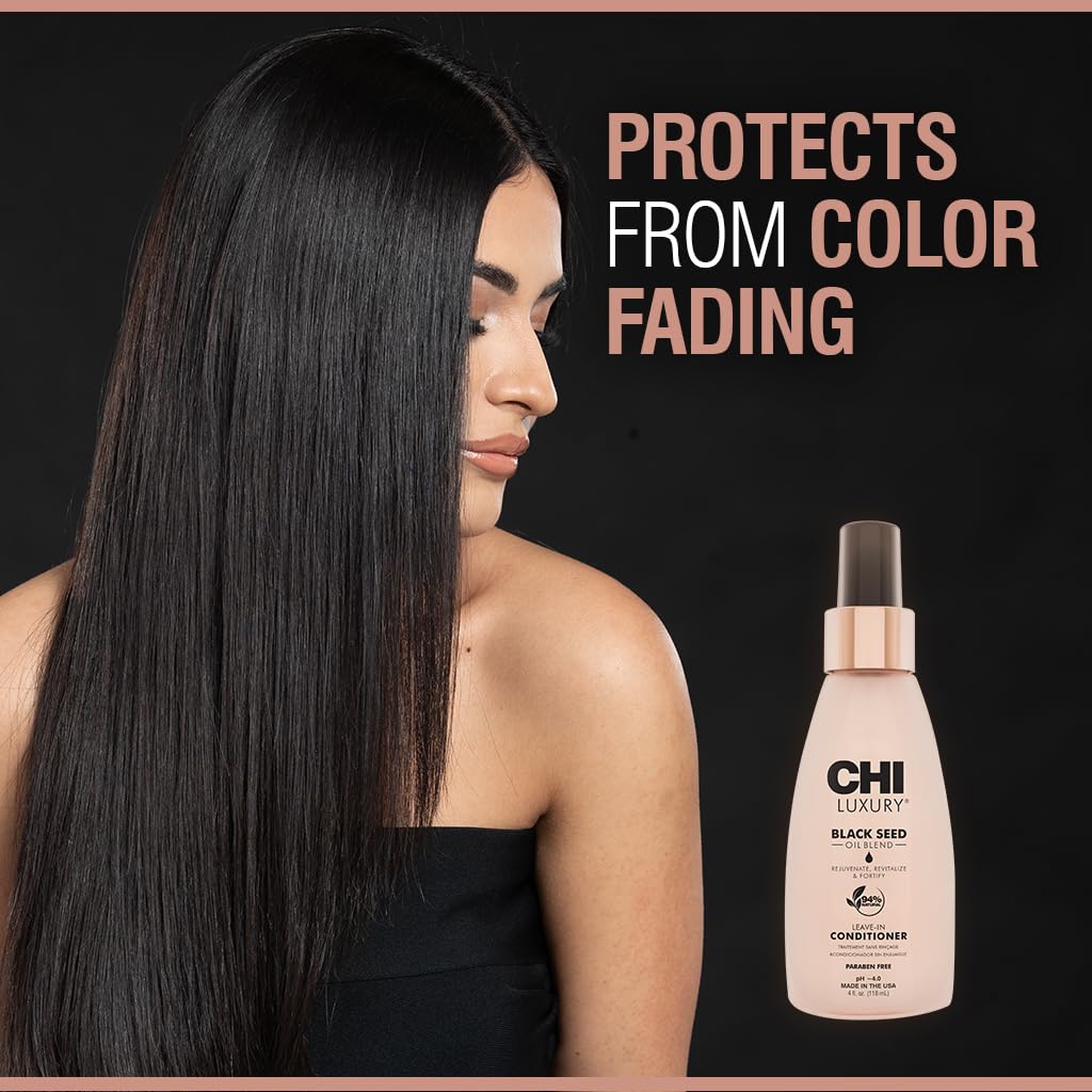 CHI Luxury Black Seed Oil Leave-In nourishes and fortifies fragile strands.