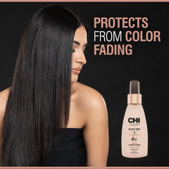 CHI Luxury Black Seed Oil Leave-In nourishes and fortifies fragile strands.