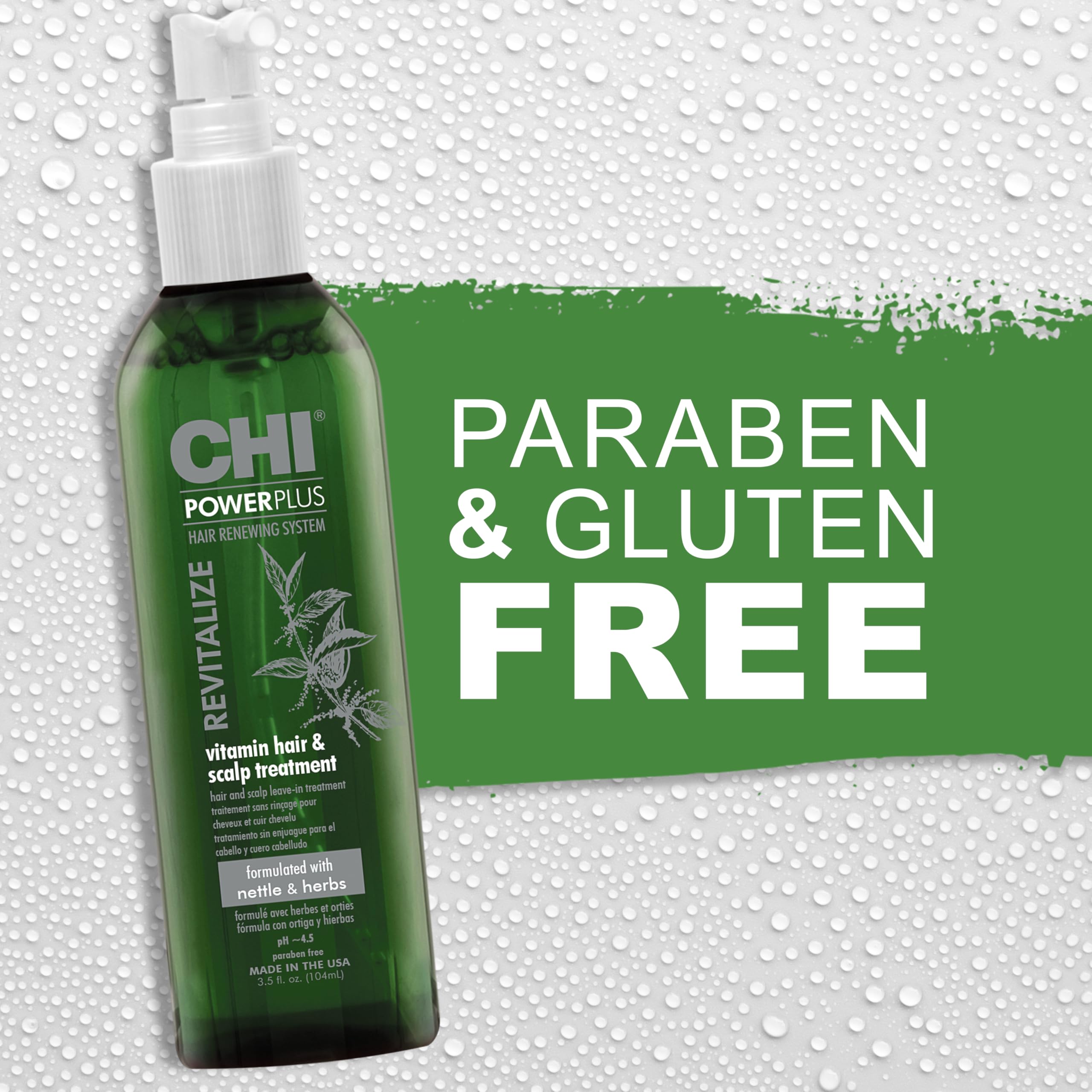 CHI PowerPlus packaging highlights cruelty-free and sulfate-free formulas.