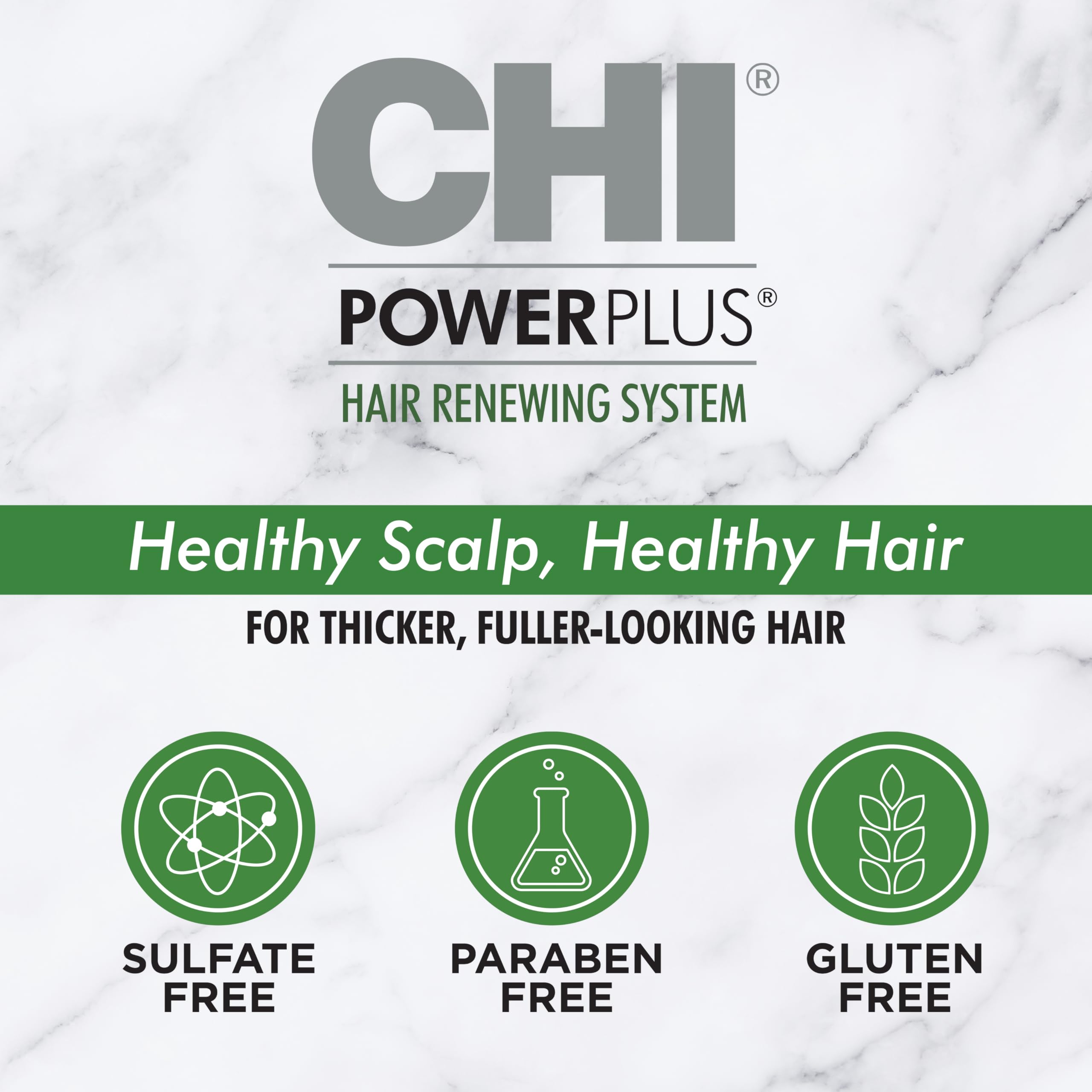 CHI PowerPlus results: refreshed scalp and fuller-looking hair.