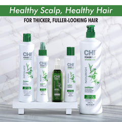 CHI PowerPlus rich masque texture; helps hair feel stronger.