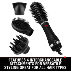 CHI Volumizer 4-in-1 blowout brush paddle brush for a smooth finish.