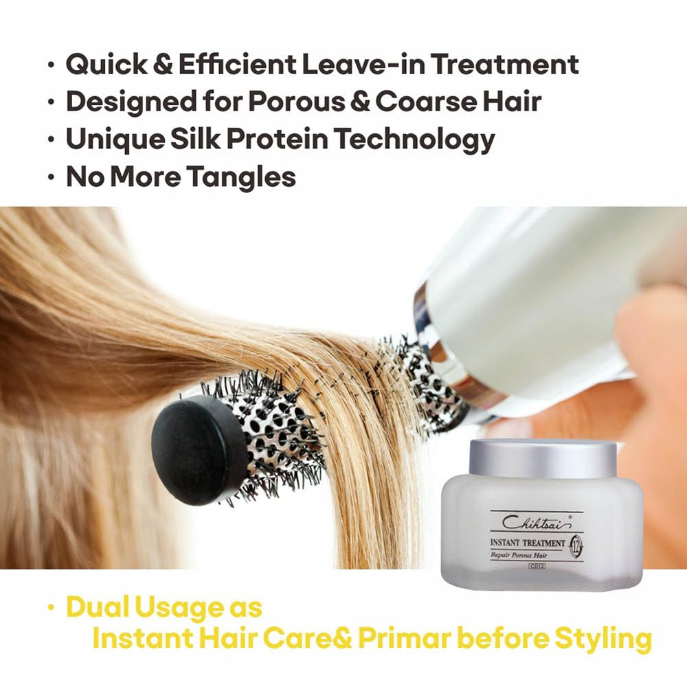 Chihtsai Instant Treatment displaying frizz-control on coarse hair