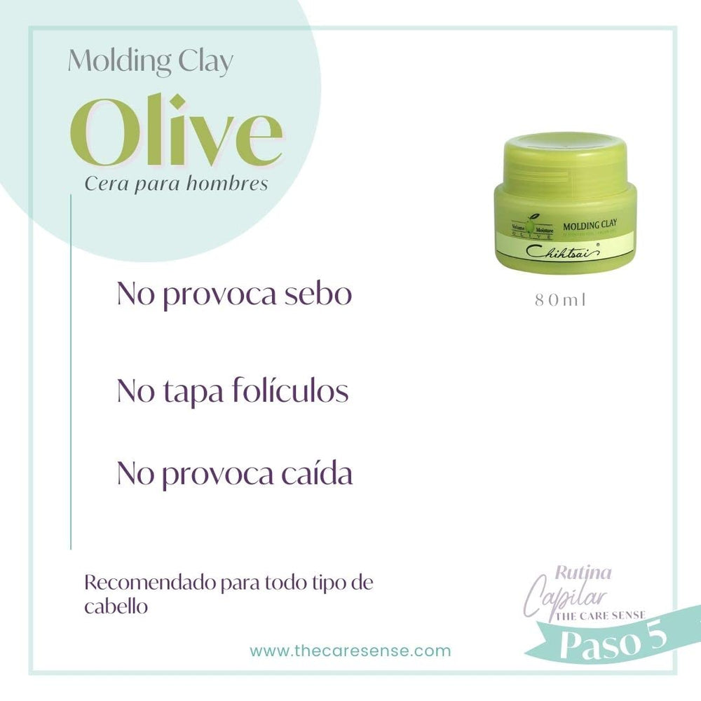 Chihtsai Olive Molding Clay texture close-up for flexible styling.