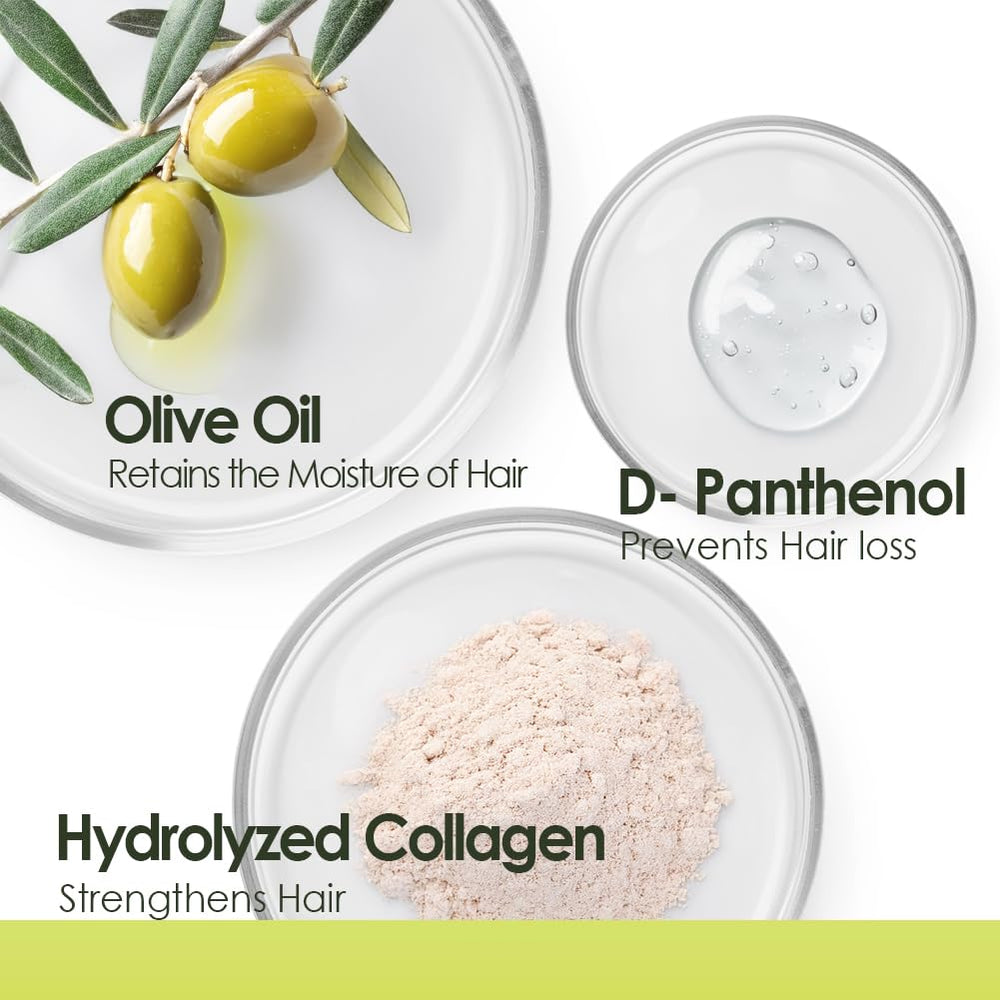 Chihtsai Volume Moisture Olive Shampoo applying on hair to cleanse.