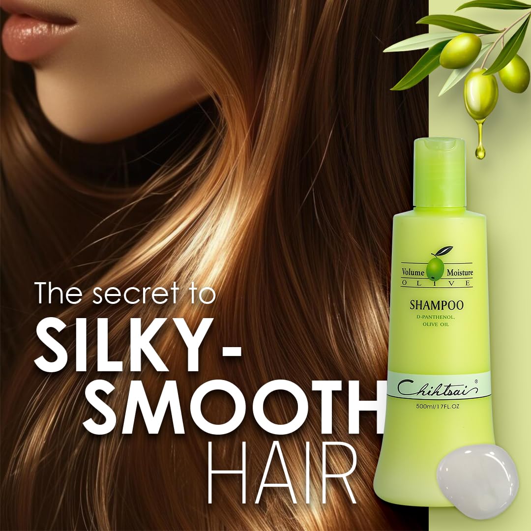 Chihtsai Volume Moisture Olive Shampoo finished hair with natural shine.