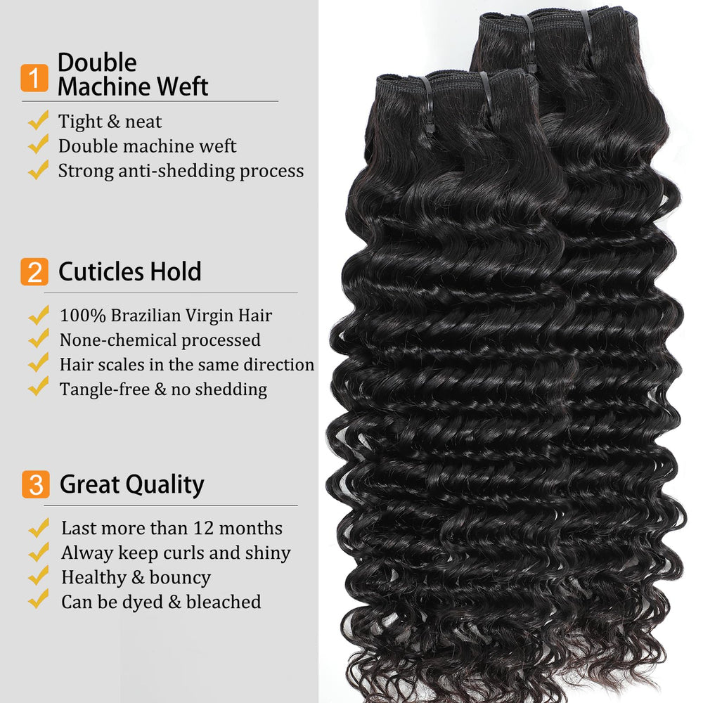 Chikamlty deep wave bundle 18 inch natural shine and bounce