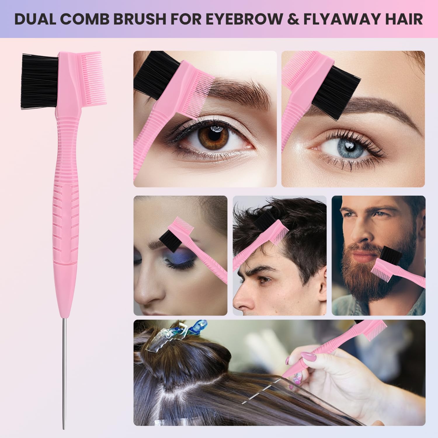 Chikyo Dual Comb Brush tail and brush for eyebrows or coloring