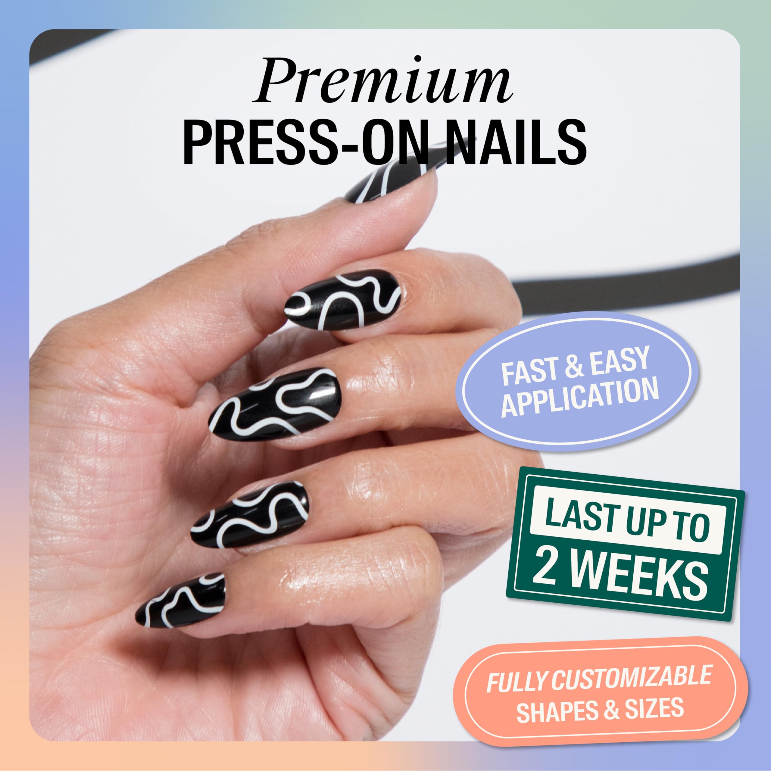 Chillhouse Creepy Baby Almond Tips close-up for bold Halloween-ready nails.