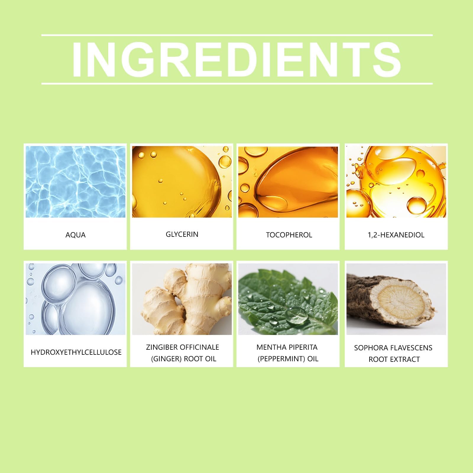ChLNDalin Natural ingredients collage emphasizes botanical actives for scalp health.