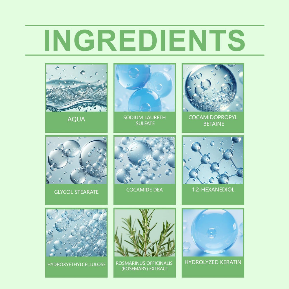 ChLNDalin rosemary shampoo lather shows gentle cleansing for everyday use.
