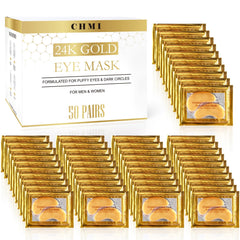CHMI 24K gold eye patches packaging for at-home spa use.