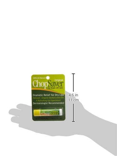 ChopSaver glossy application shot demonstrates easy lip hydration during daily use.