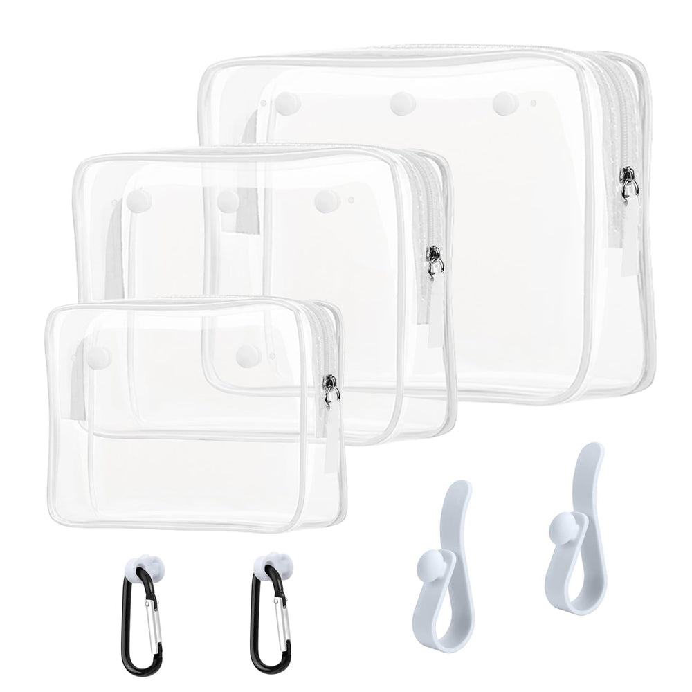 Choshion large clear insert bag keeps toiletries organized and visible.