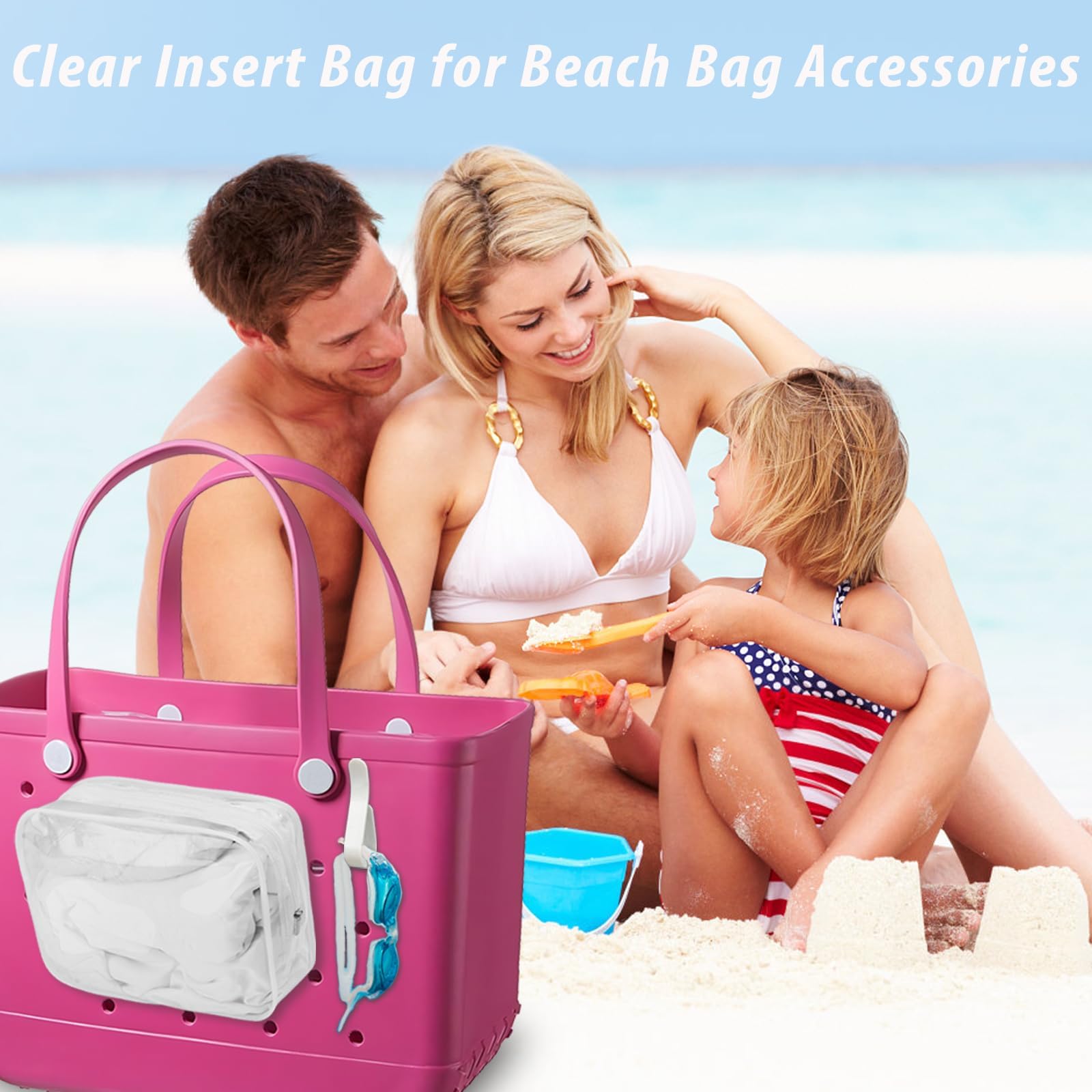Choshion waterproof and sandproof insert bag protects items on the shore.