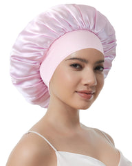 Choshion 100% Mulberry Silk Bonnet outer view highlights premium silk and gentle protection.