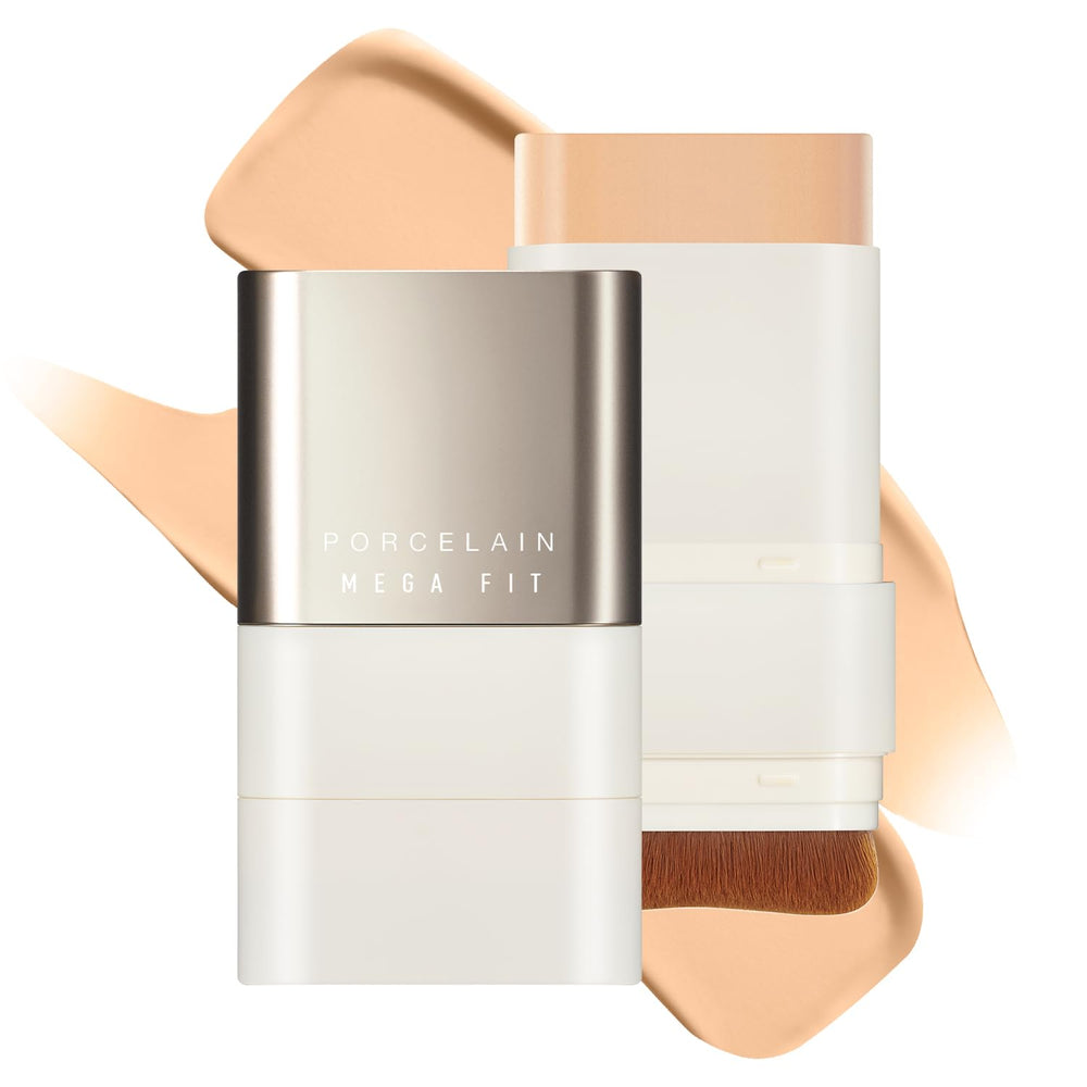 CHOSUNGAH BEAUTY Mega Fit Stick built-in brush for precise, streak-free application.