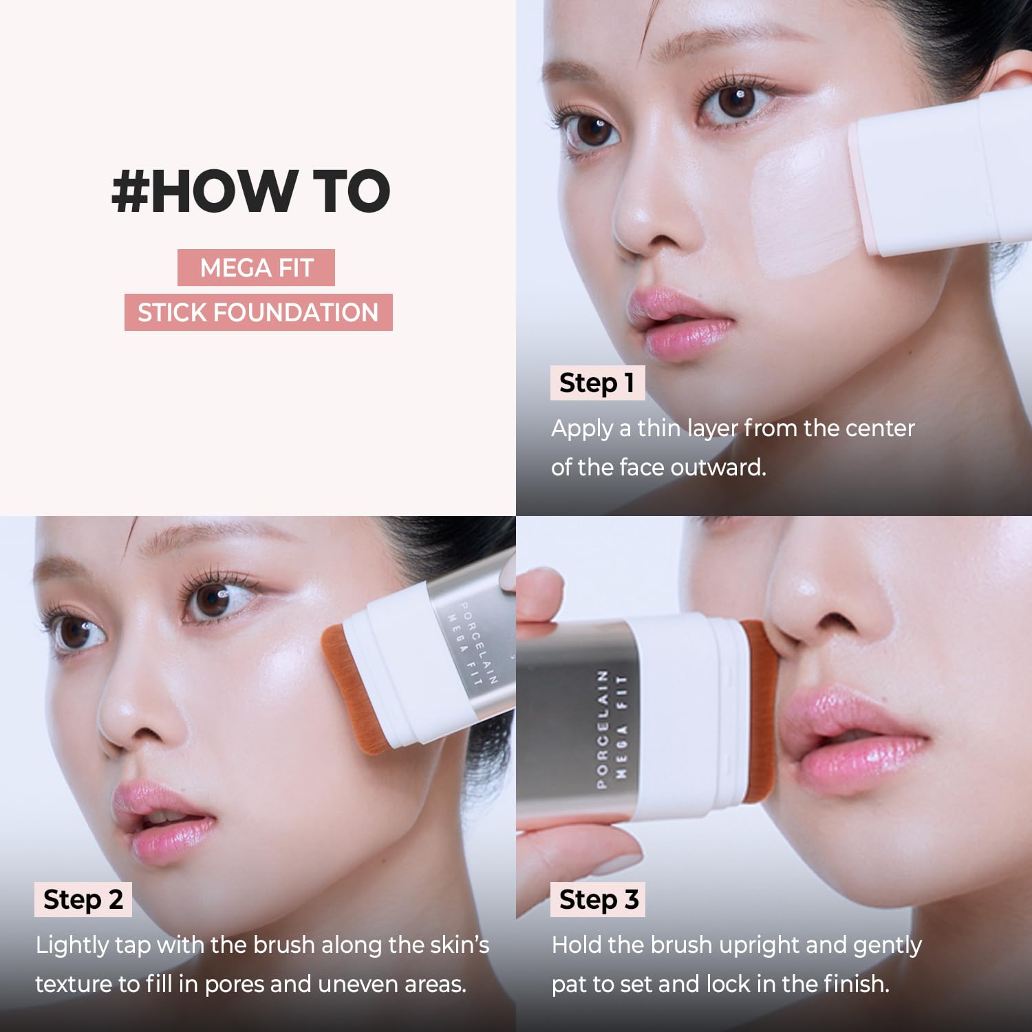 CHOSUNGAH BEAUTY Mega Fit Stick shade 01N Beige swatch for neutral undertones.