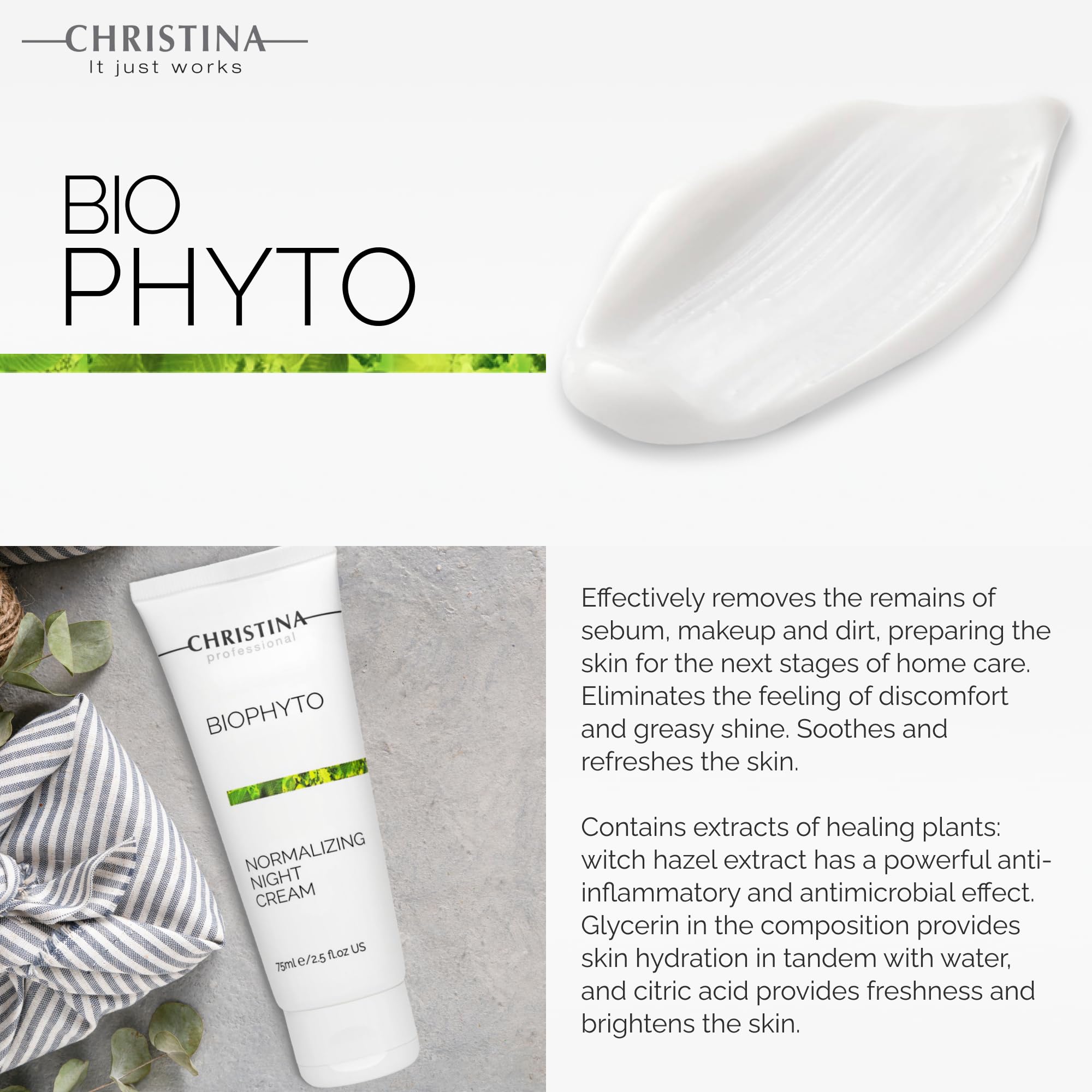CHRISTINA Night Cream packaging highlights premium jar design and product integrity.