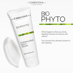CHRISTINA Bio Phyto Normalizing Night Cream texture close-up shows quick absorption.
