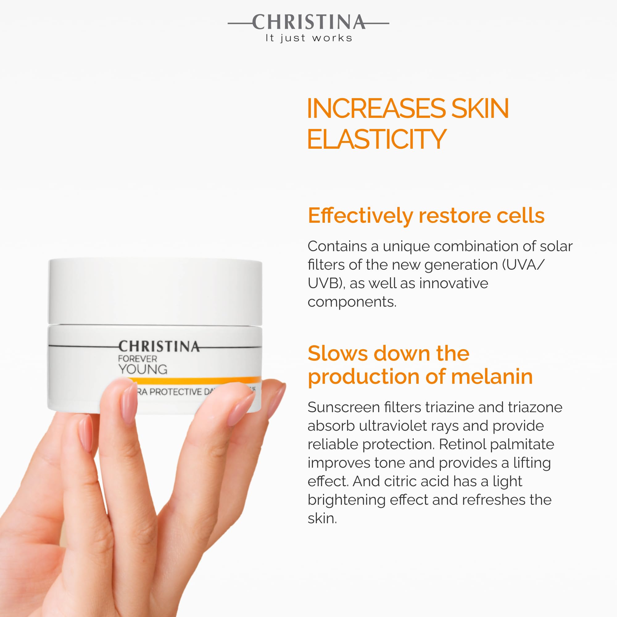 Christina Forever Young Hydra day cream application shows even SPF layer.