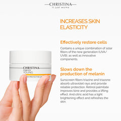 Christina Forever Young Hydra day cream application shows even SPF layer.