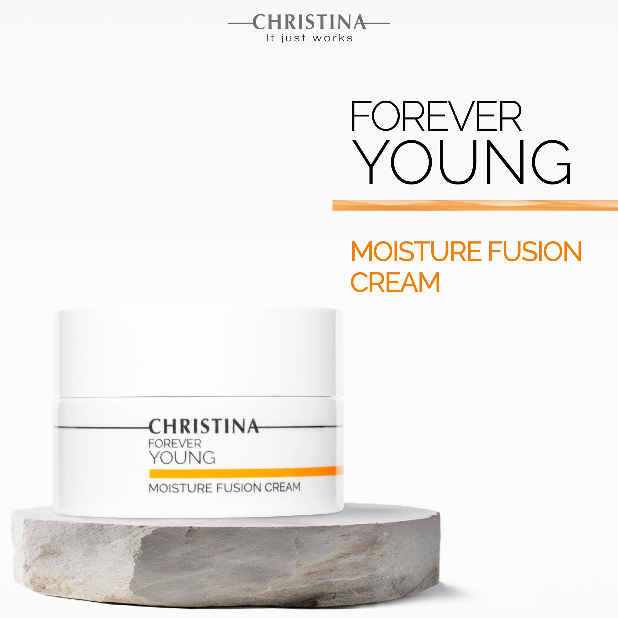 CHRISTINA Forever Young Moisture Fusion packaging 50ml showcases premium skincare