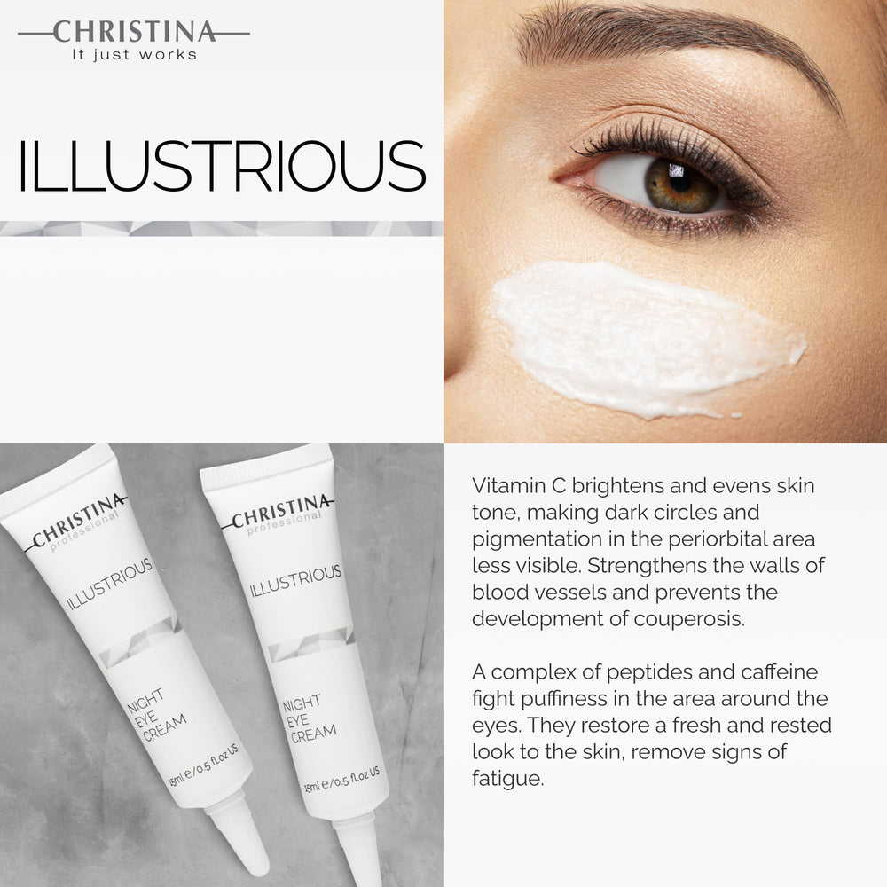 CHRISTINA Illustrious Night Eye Cream with caffeine and vitamin A for brightening