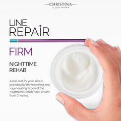 CHRISTINA Line Repair Night Cream jar with label conveys premium packaging.