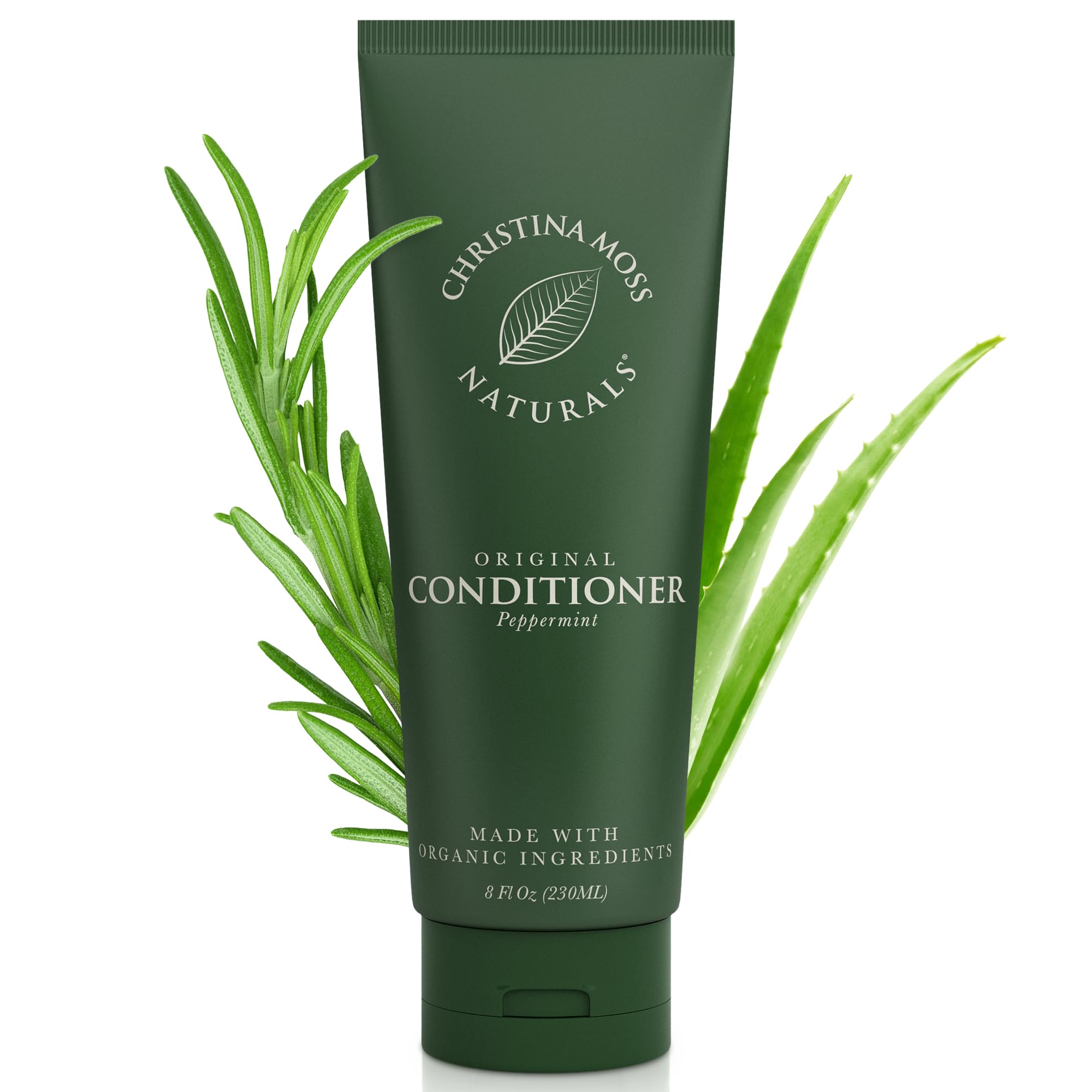 Christina Moss Naturals conditioner bottle front showing gentle hydration for all hair types