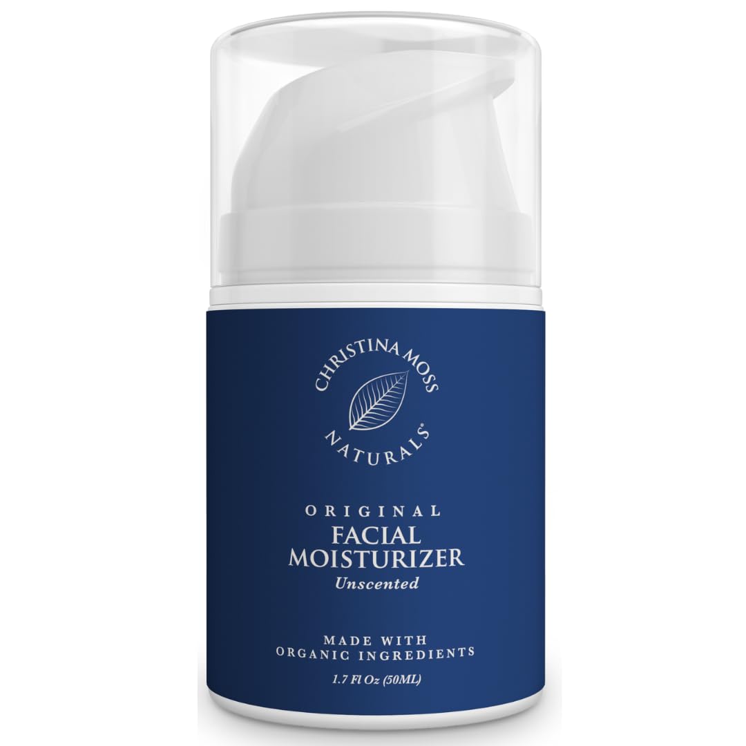 Christina Moss Naturals Original Moisturizer bottle closeup, clean plant-based formula for daily hydration