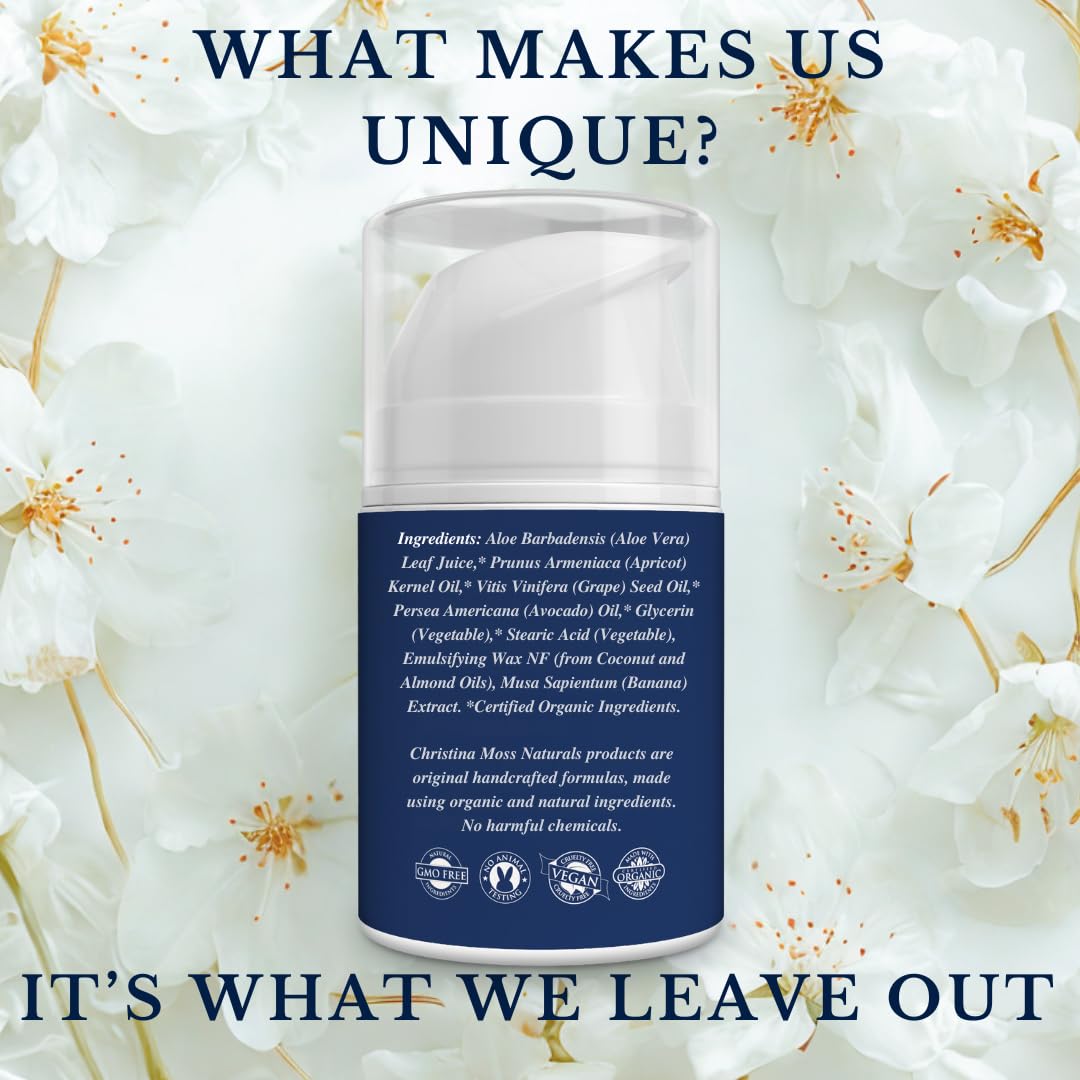 Creamy, lightweight texture of Christina Moss Naturals Original Moisturizer for all skin types