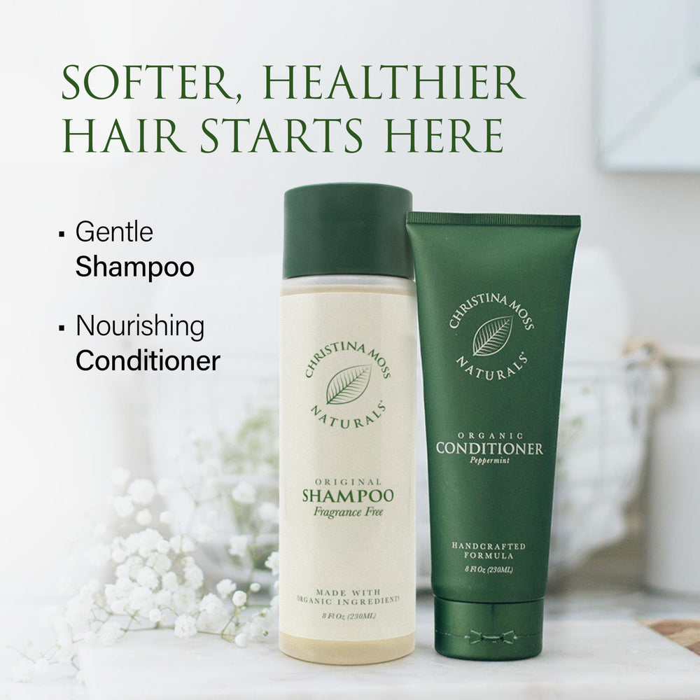Christina Moss Naturals shampoo is safe for color-treated hair with gentle cleansing.
