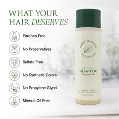 Christina Moss Naturals organic oils nourish hair while cleansing.