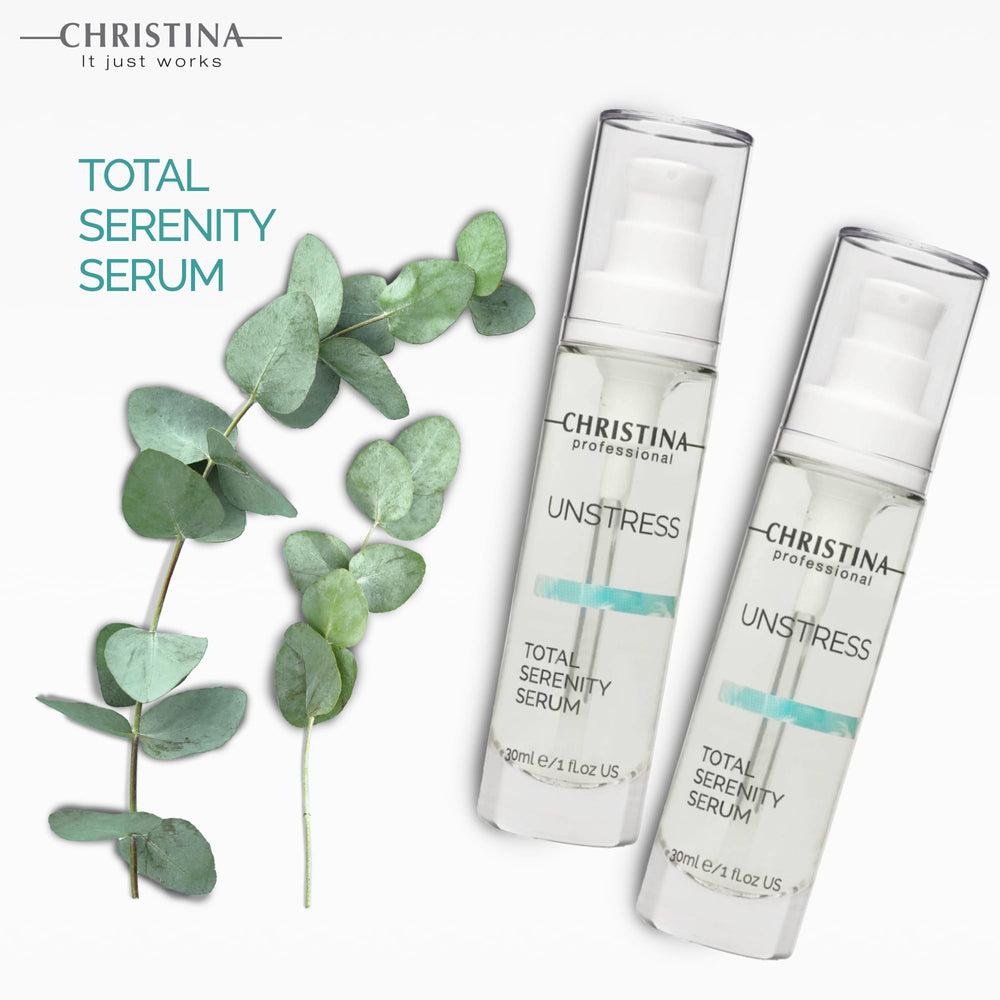 Christina Unstress Total Serenity packaging keeps serum safe for daily use.