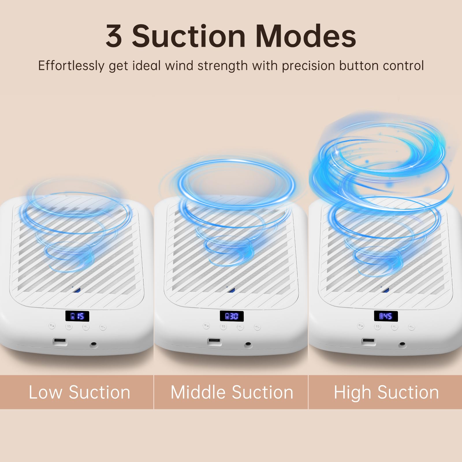 CHRISTINE SHELLY nail dust collector charging dock, convenient cordless setup.