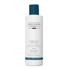 Christophe Robin Purifying Shampoo bottle with thermal mud for daily detox and refreshed scalp