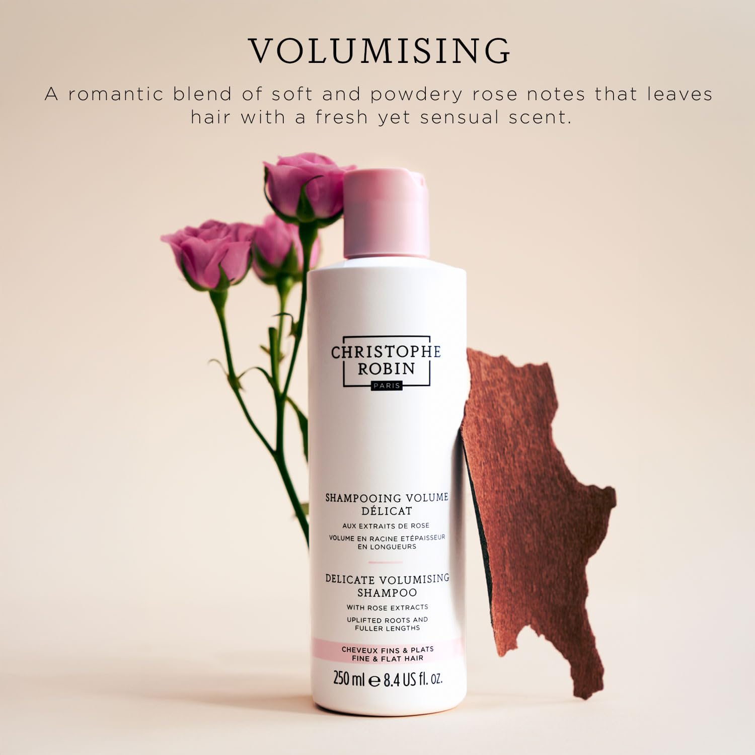 Christophe Robin Rose Extracts close-up highlighting nourishing botanicals for hair