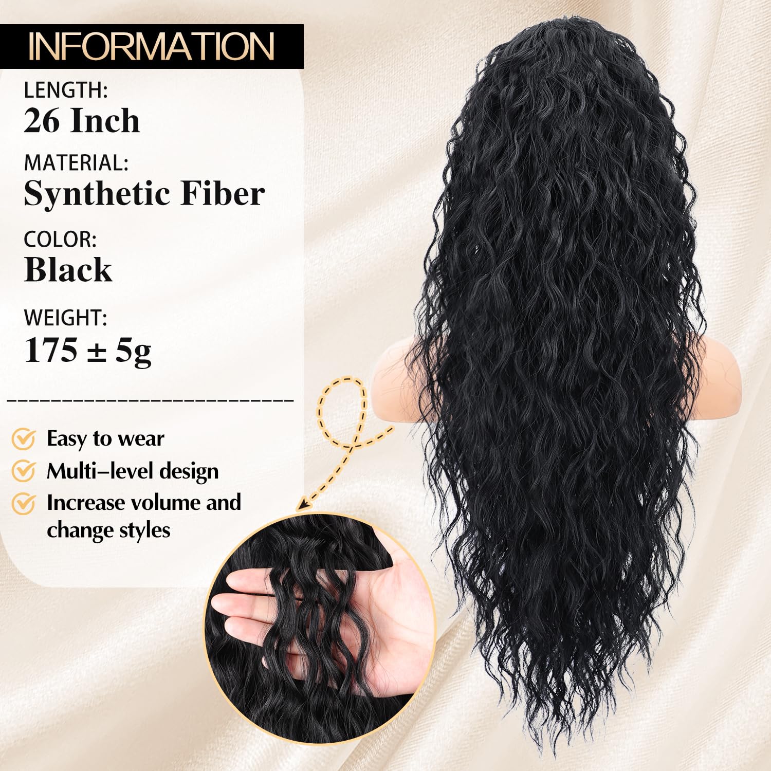 CHRSHN curly texture closeup showing soft tangle resistant fibers