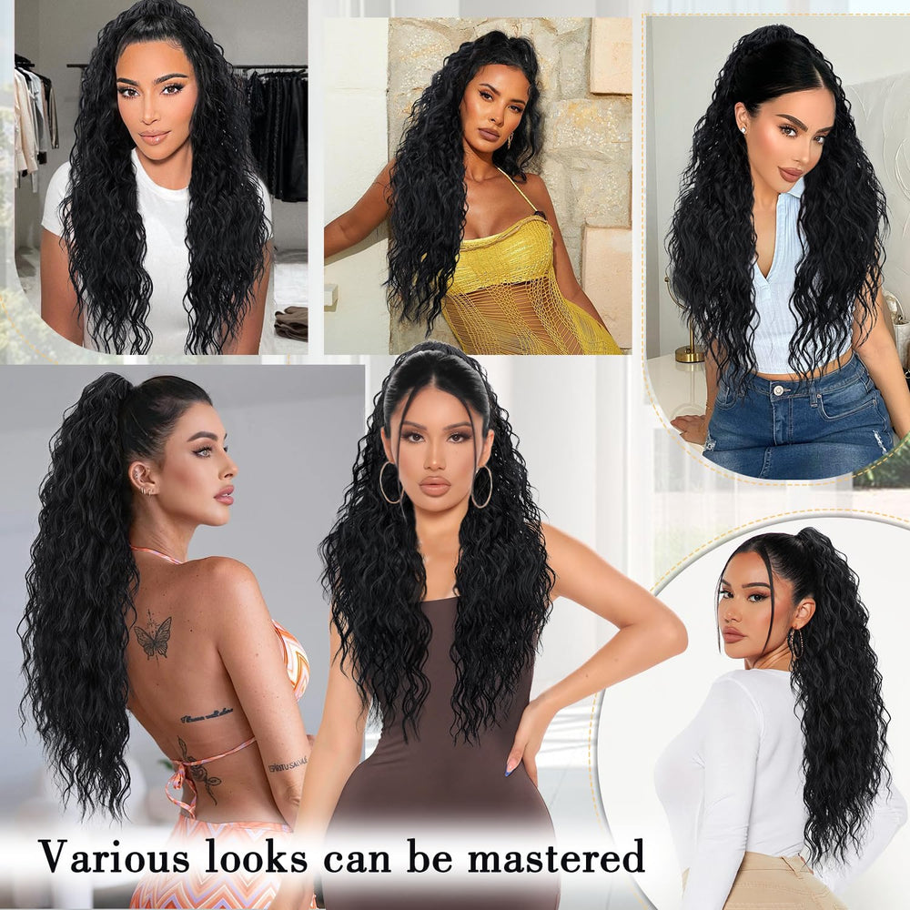 CHRSHN multi layered fluffy ponytail adds volume and length