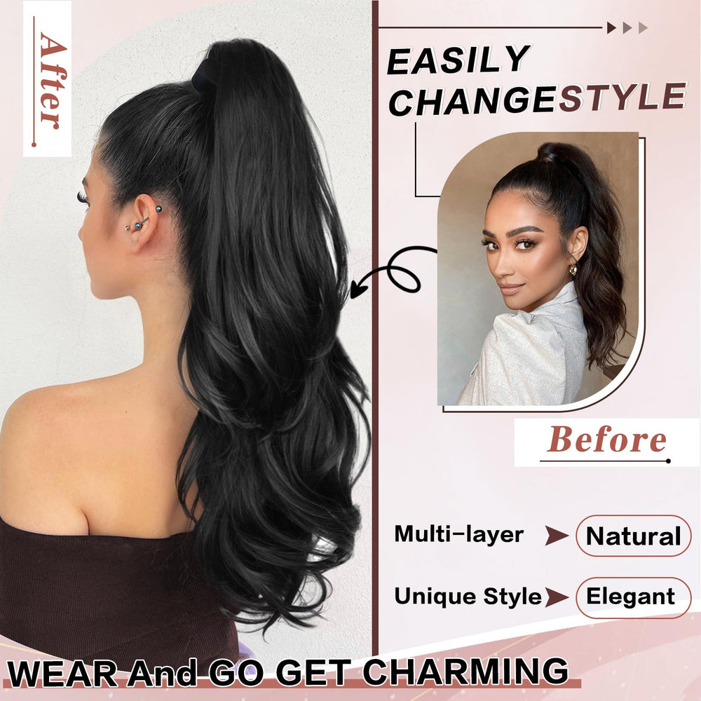 CHRSHN multi-layer design ponytail showing natural curvature and volume