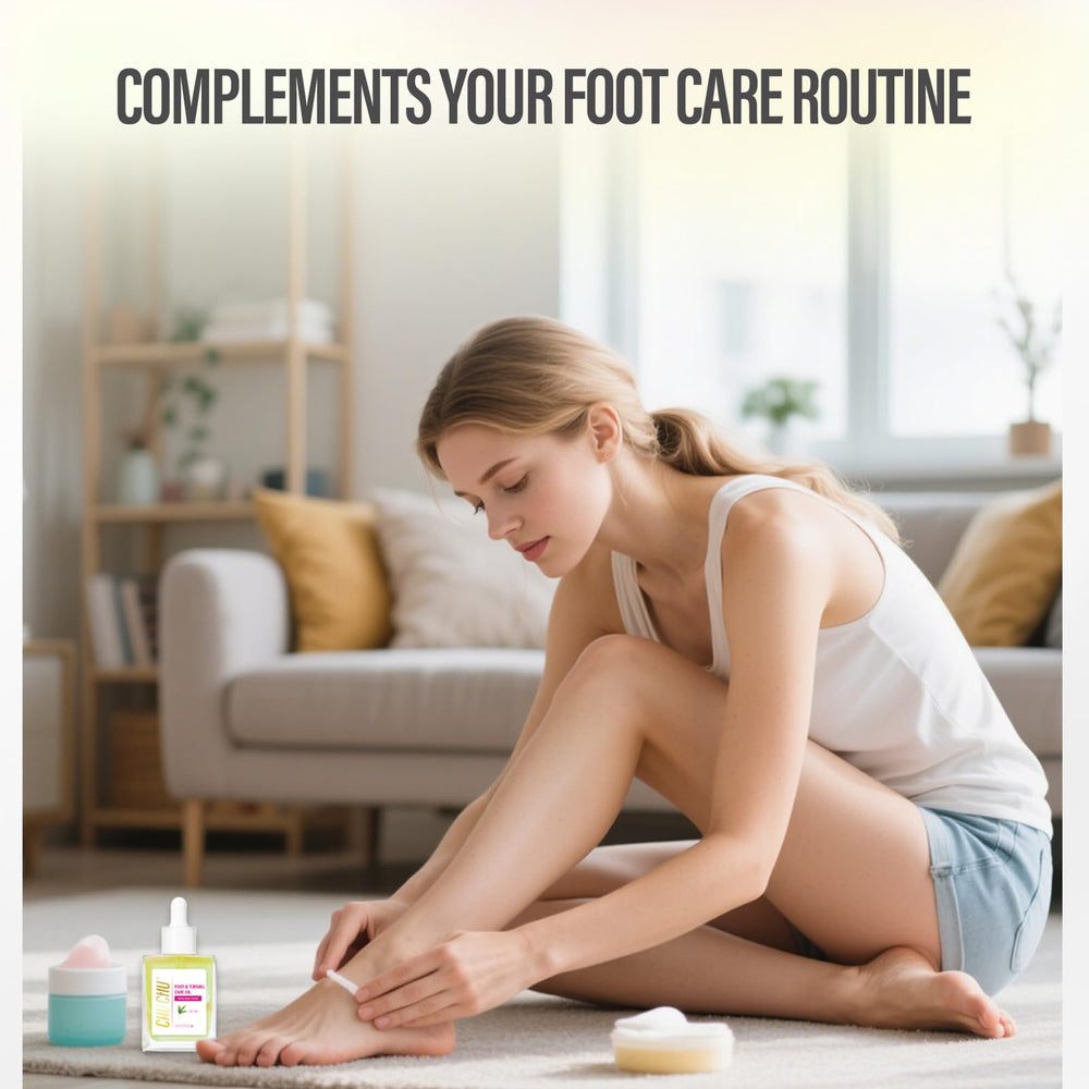 CHUCHU nail routine scene showing keratin-rich oil on nails.