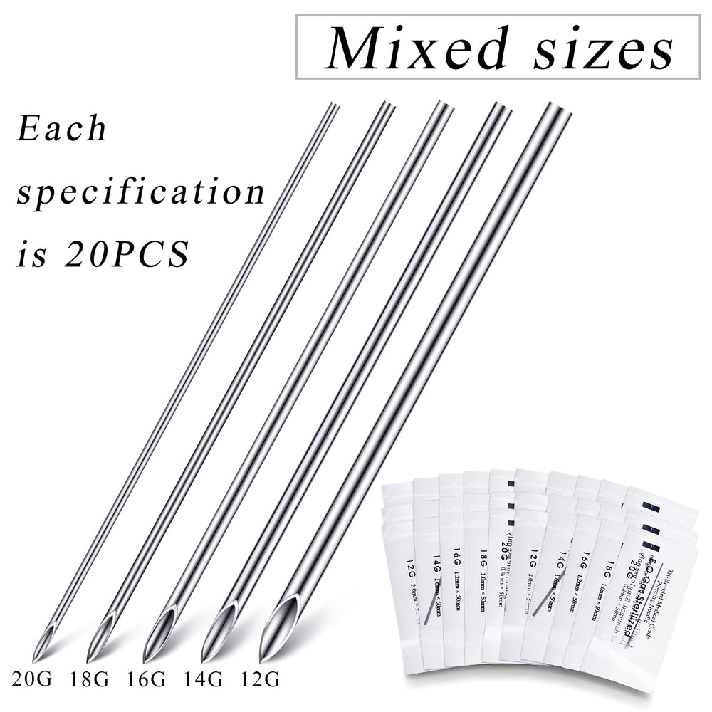 Close-up of hollow piercing needles highlights precision and stainless steel durability.