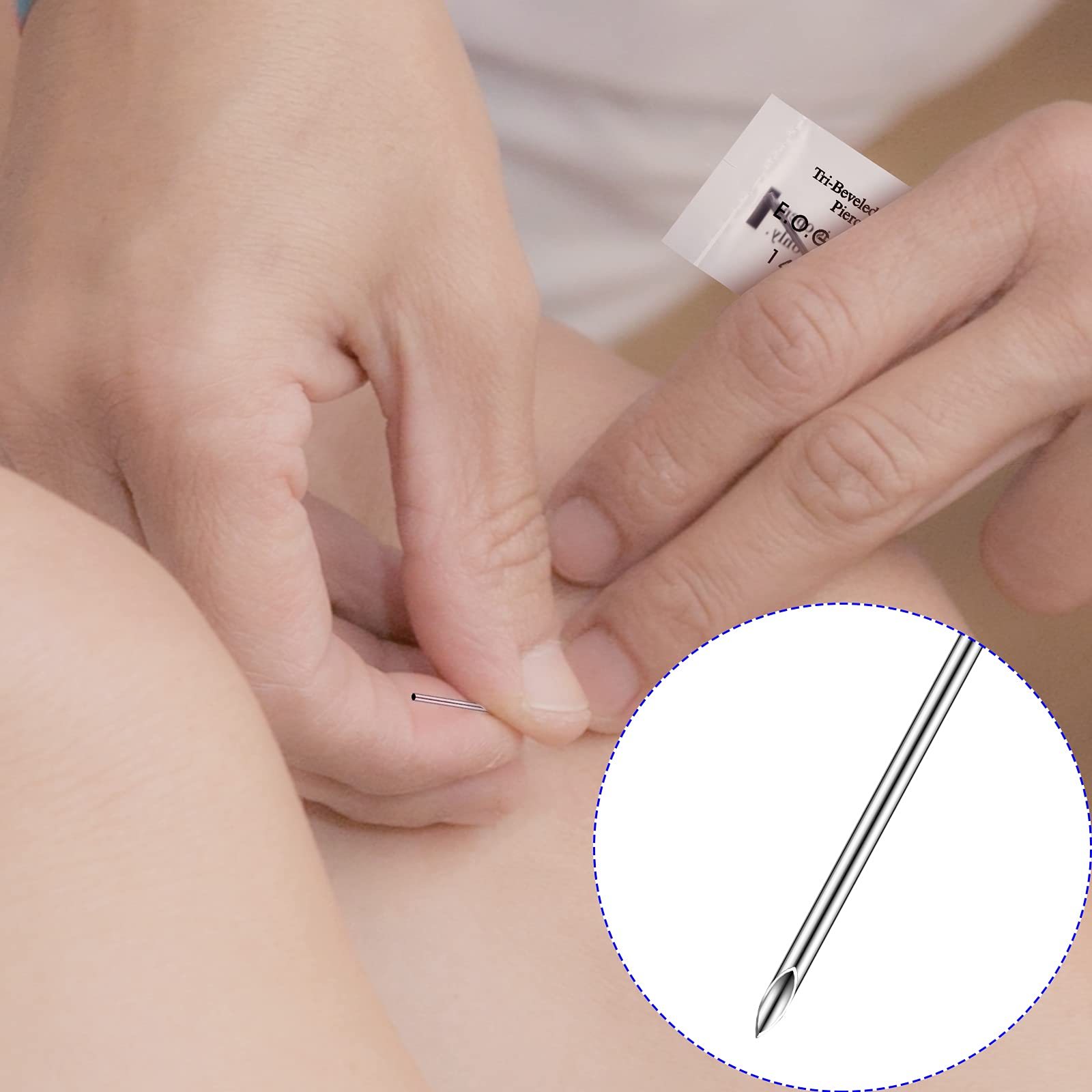 Needles are individually packed to stay clean and portable for travel.